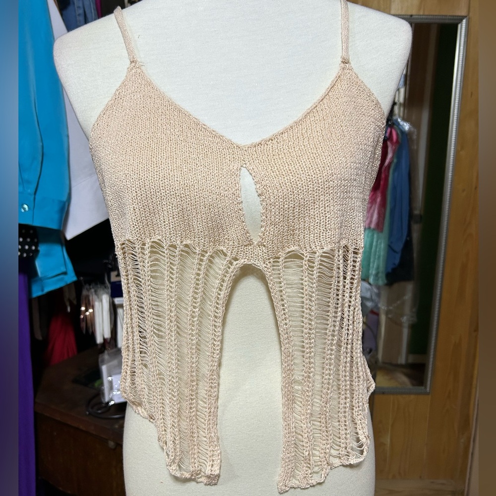 Bohemian Crochet Sweater Cardigan Cream NWT - Picture 6 of 7